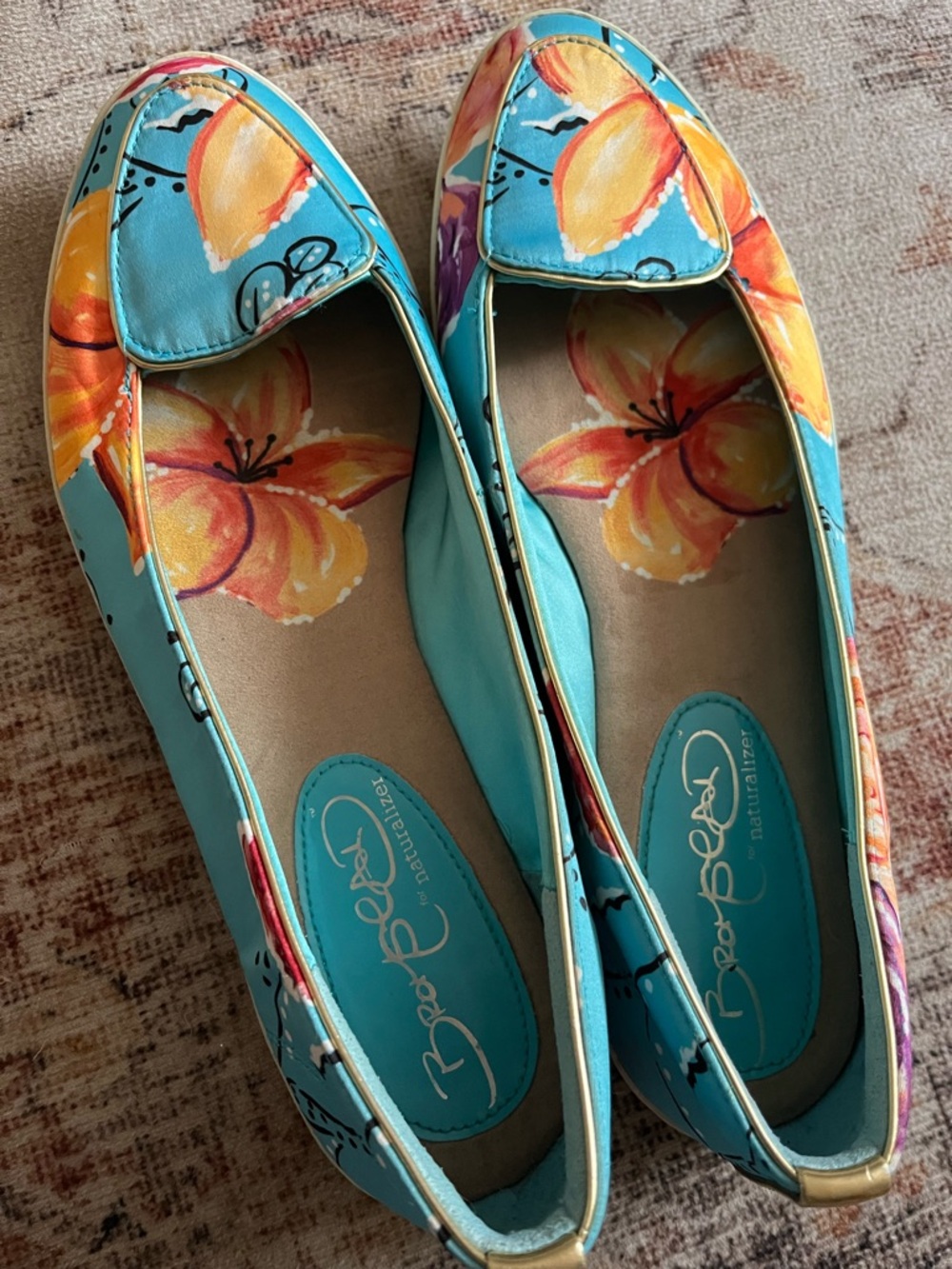 Naturalizer Turquoise Floral Ballet Loafers - Picture 7 of 7
